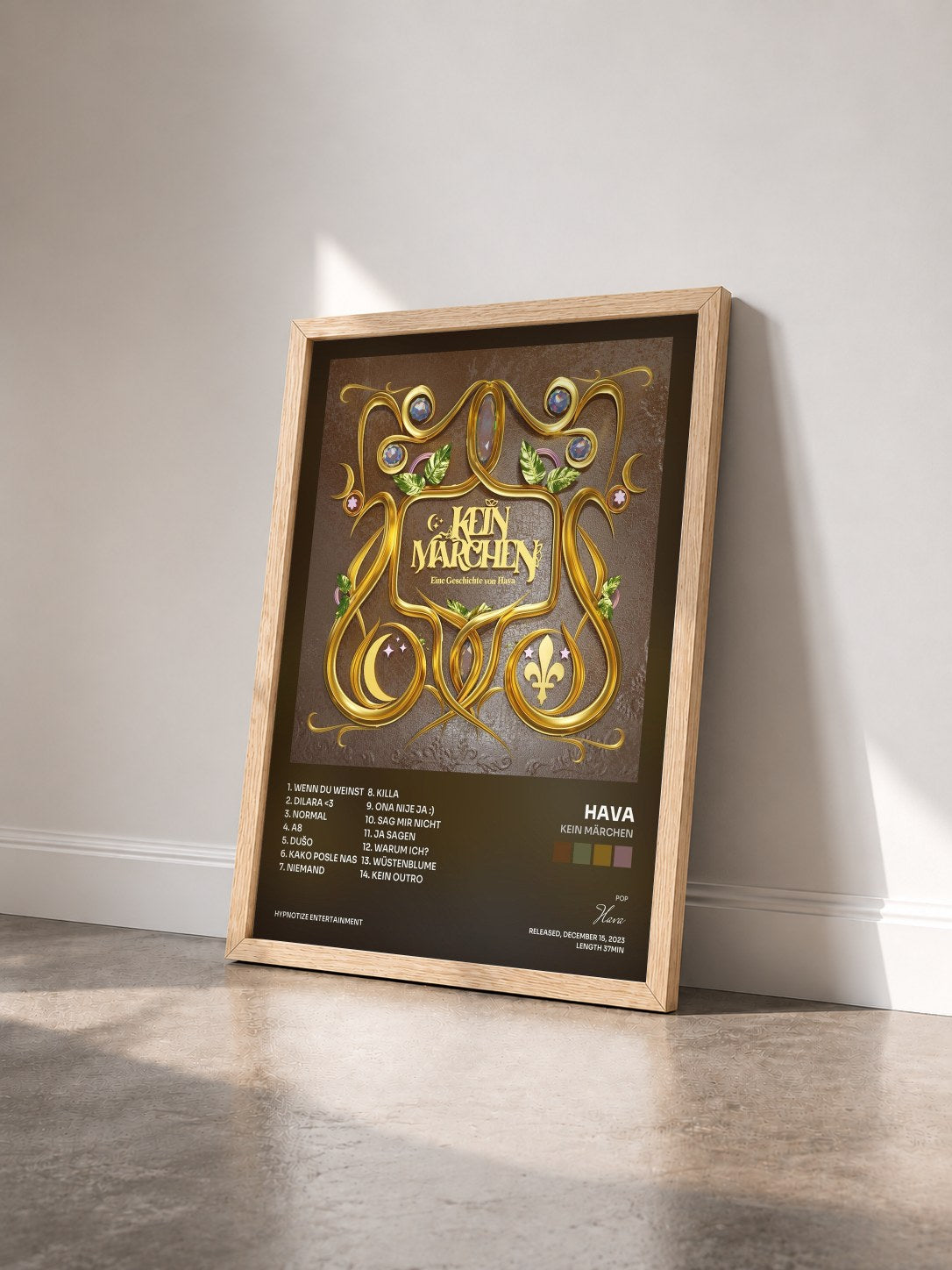#bois Tableau de l'album Kein Märchen de Hava vu de trois quarts, cadre en bois brut