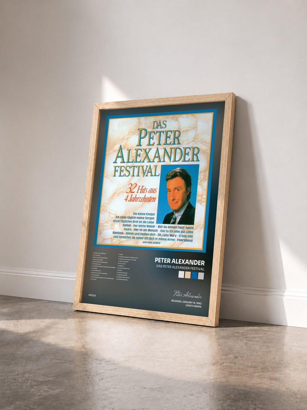 #bois Tableau de l'album Das Peter Alexander Festival de Peter Alexander vu de trois quarts, cadre en bois brut
