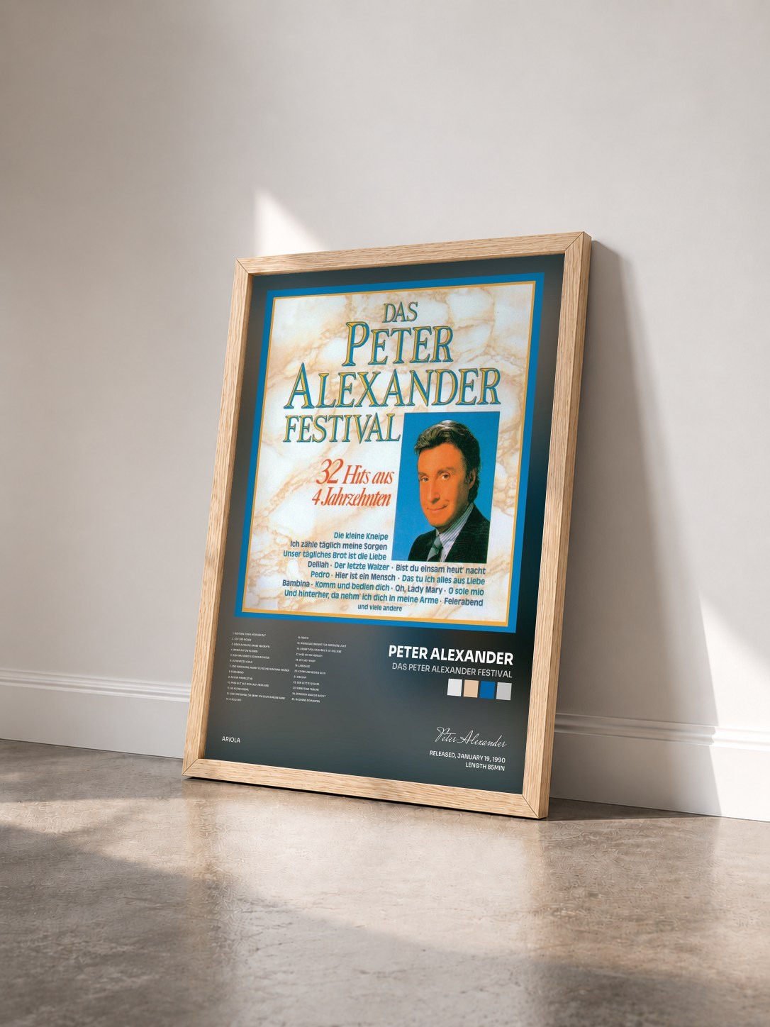 #bois Tableau de l'album Das Peter Alexander Festival de Peter Alexander vu de trois quarts, cadre en bois brut