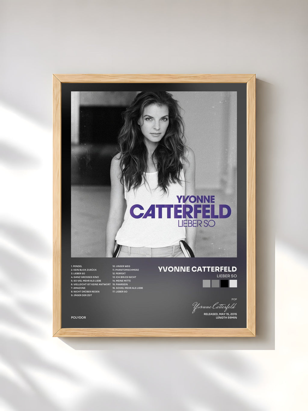 #bois Tableau de l'album Lieber so de Yvonne Catterfeld, cadre en bois brut, imprimé et encadré en France