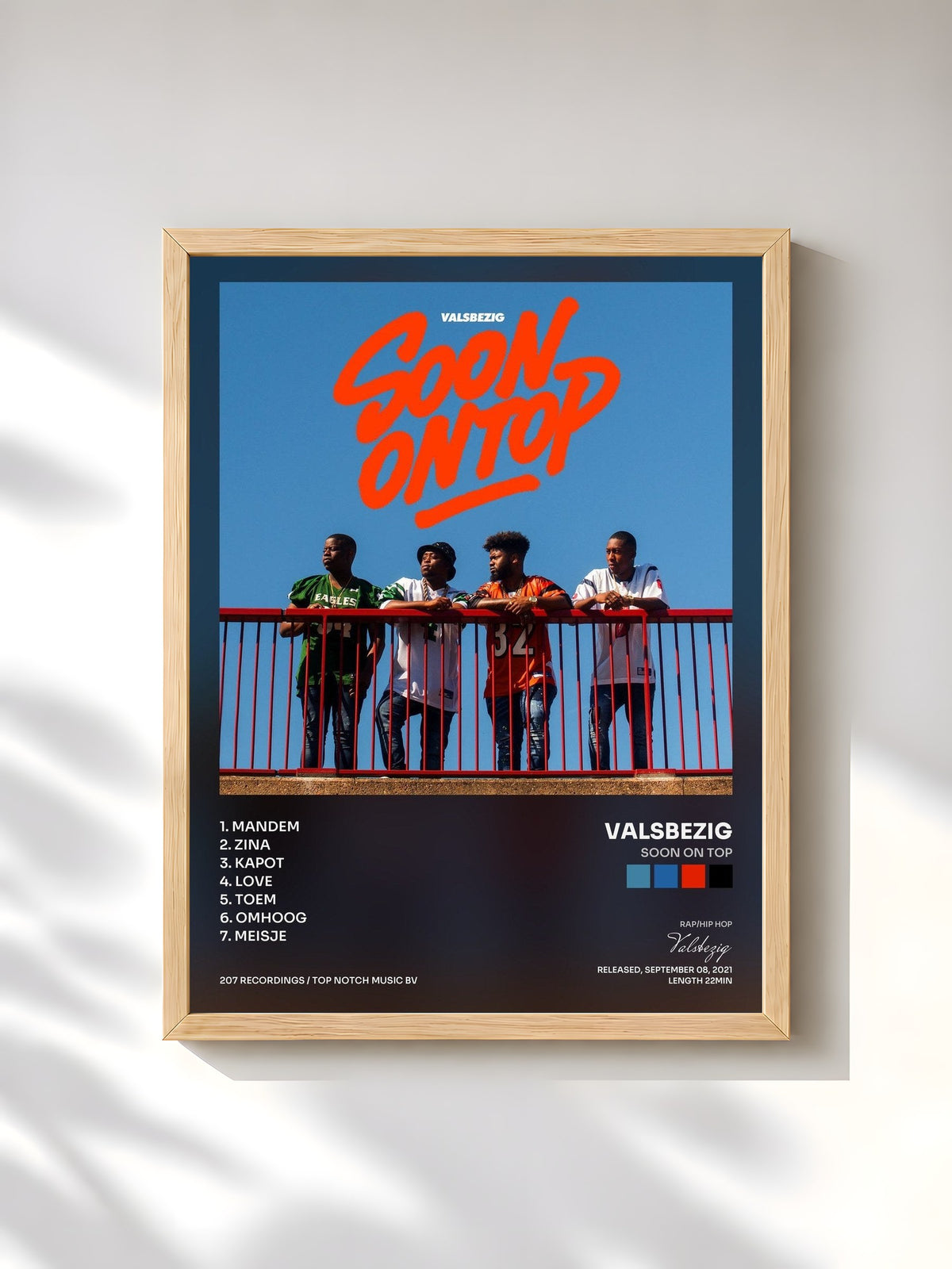 #bois Tableau de l'album Soon On Top de Valsbezig, cadre en bois brut, imprimé et encadré en France