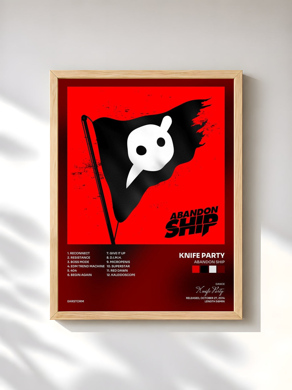 #bois Tableau de l'album Abandon Ship de Knife Party, cadre en bois brut, imprimé et encadré en France