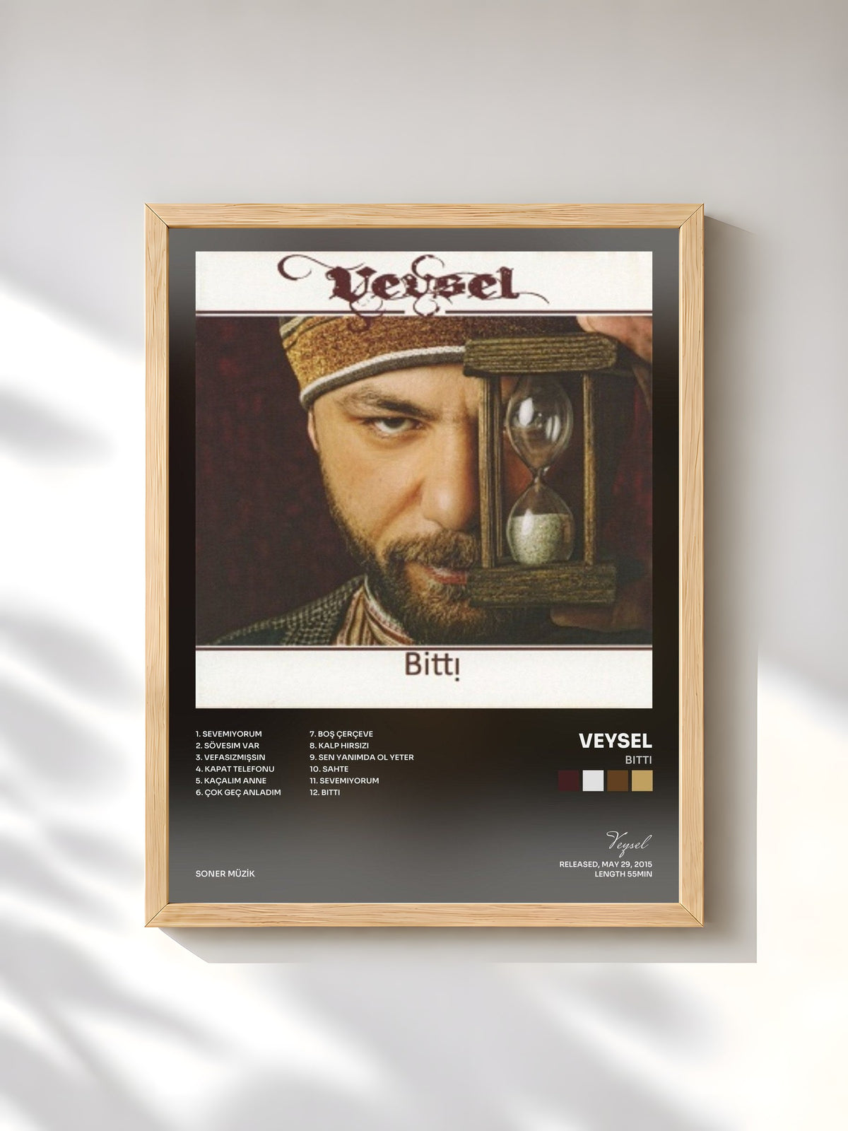 #bois Tableau de l'album Bitti de Veysel, cadre en bois brut, imprimé et encadré en France