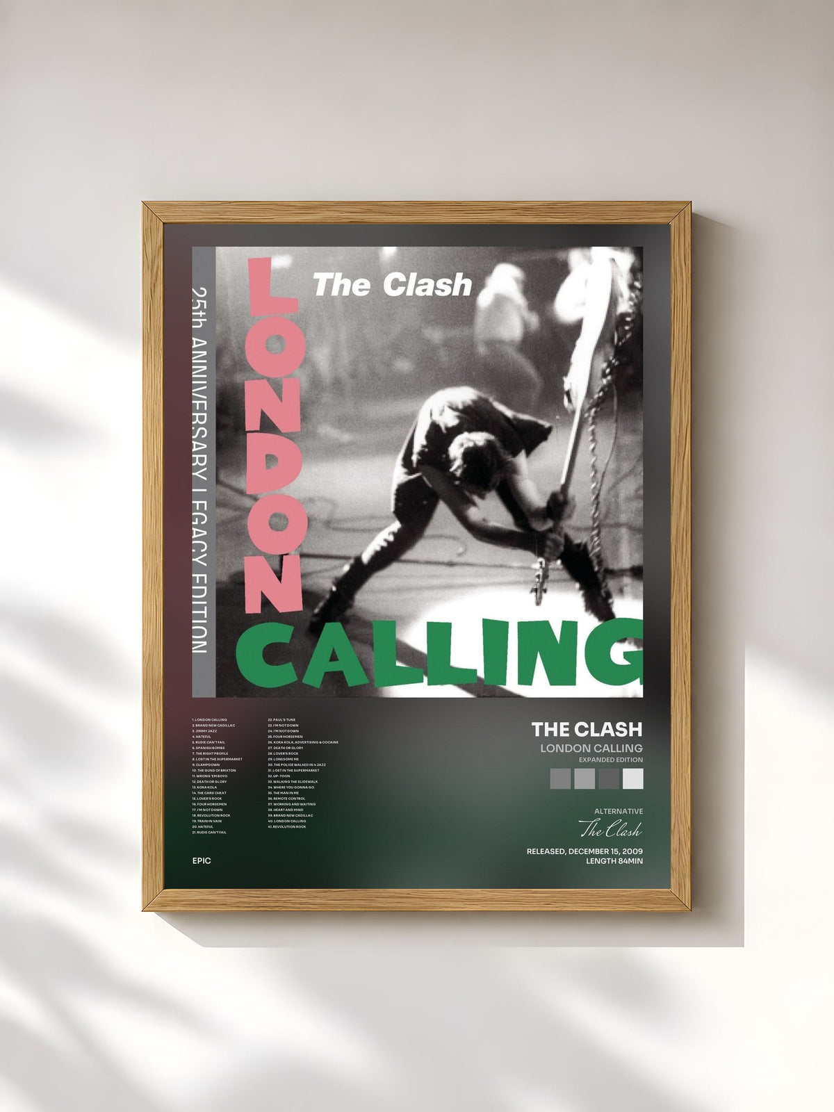 #bois Tableau de l'album London Calling (Expanded Edition) de The Clash, cadre en bois brut, imprimé et encadré en France