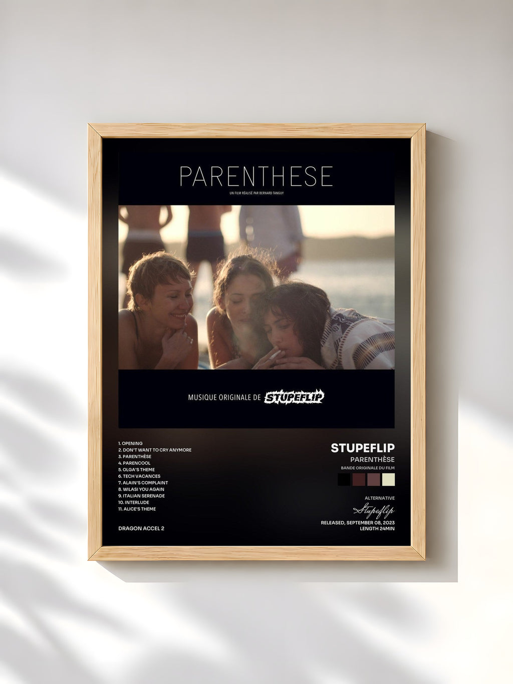 #bois Tableau de l'album Parenthèse (Bande originale du film) de Stupeflip, cadre en bois brut, imprimé et encadré en France