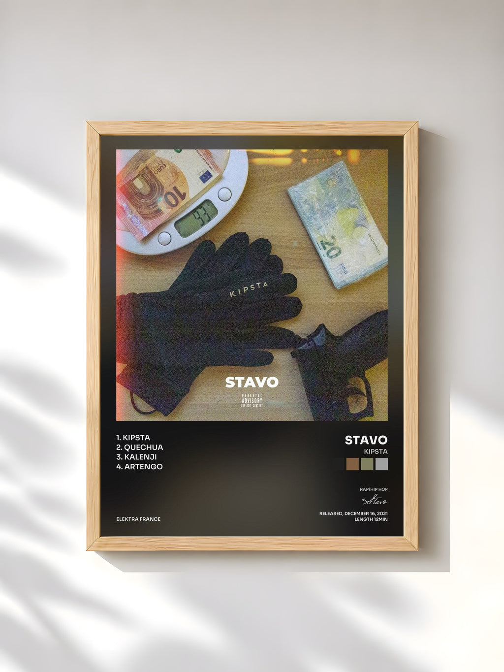 #bois Tableau de l'album Kipsta de Stavo, cadre en bois brut, imprimé et encadré en France