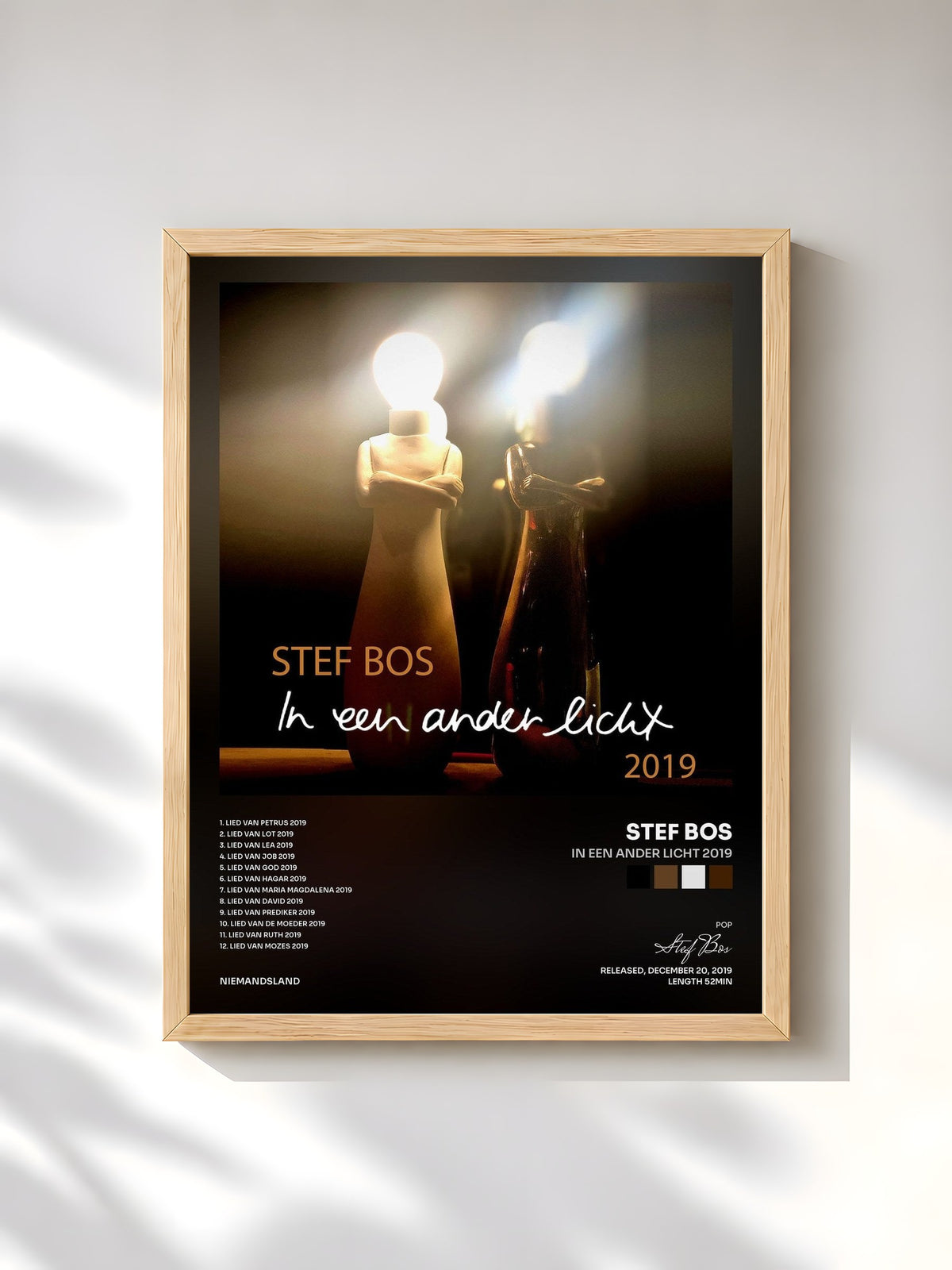 #bois Tableau de l'album In Een Ander Licht 2019 de Stef Bos, cadre en bois brut, imprimé et encadré en France