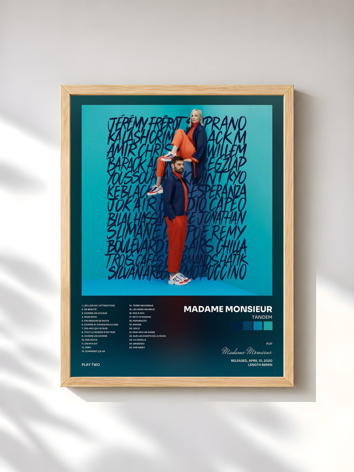 #bois Tableau de l'album Tandem de Madame Monsieur, cadre en bois brut, imprimé et encadré en France
