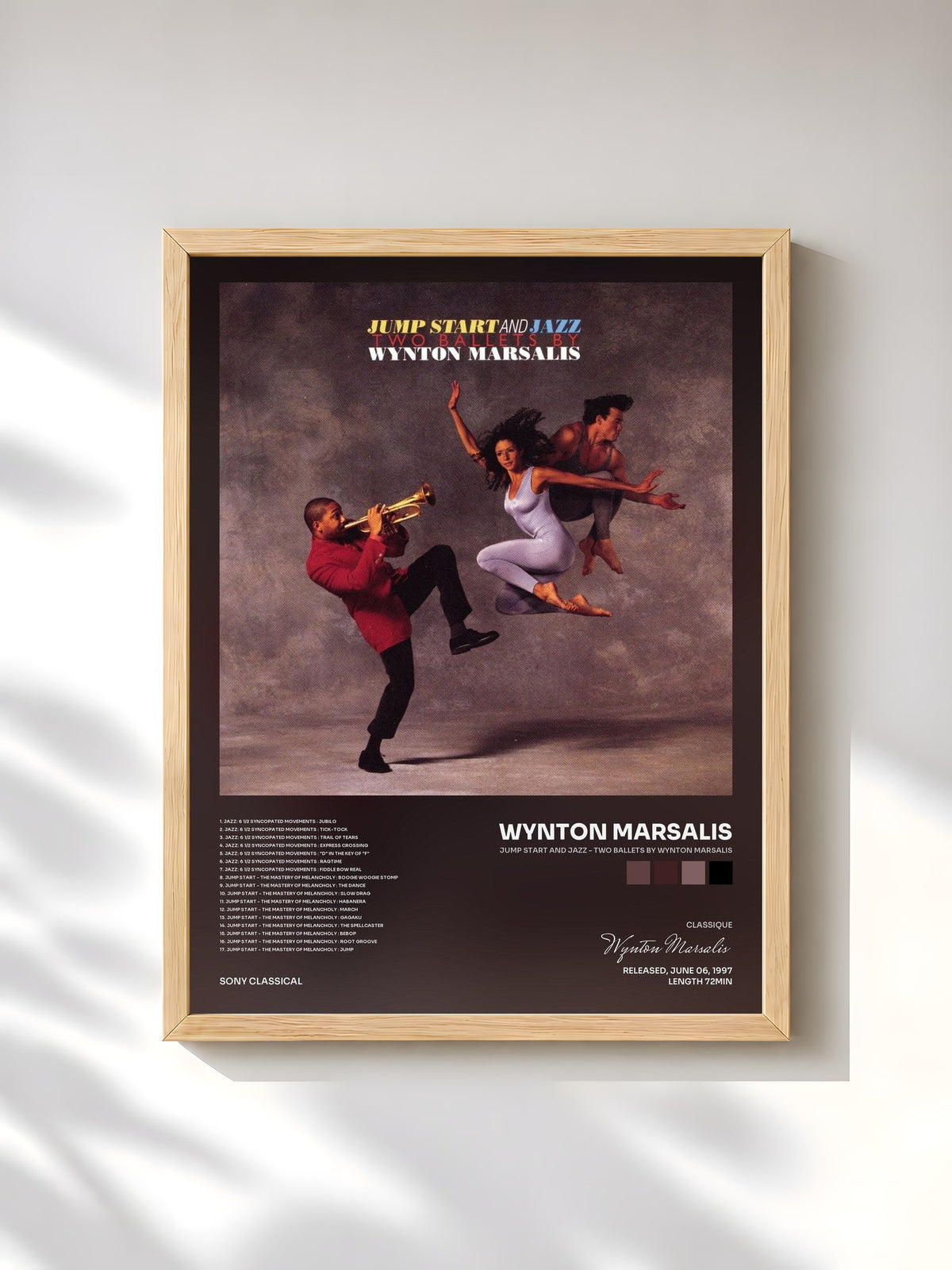 #bois Tableau de l'album Jump Start and Jazz - Two Ballets by Wynton Marsalis de Wynton Marsalis, cadre en bois brut, imprimé et encadré en France