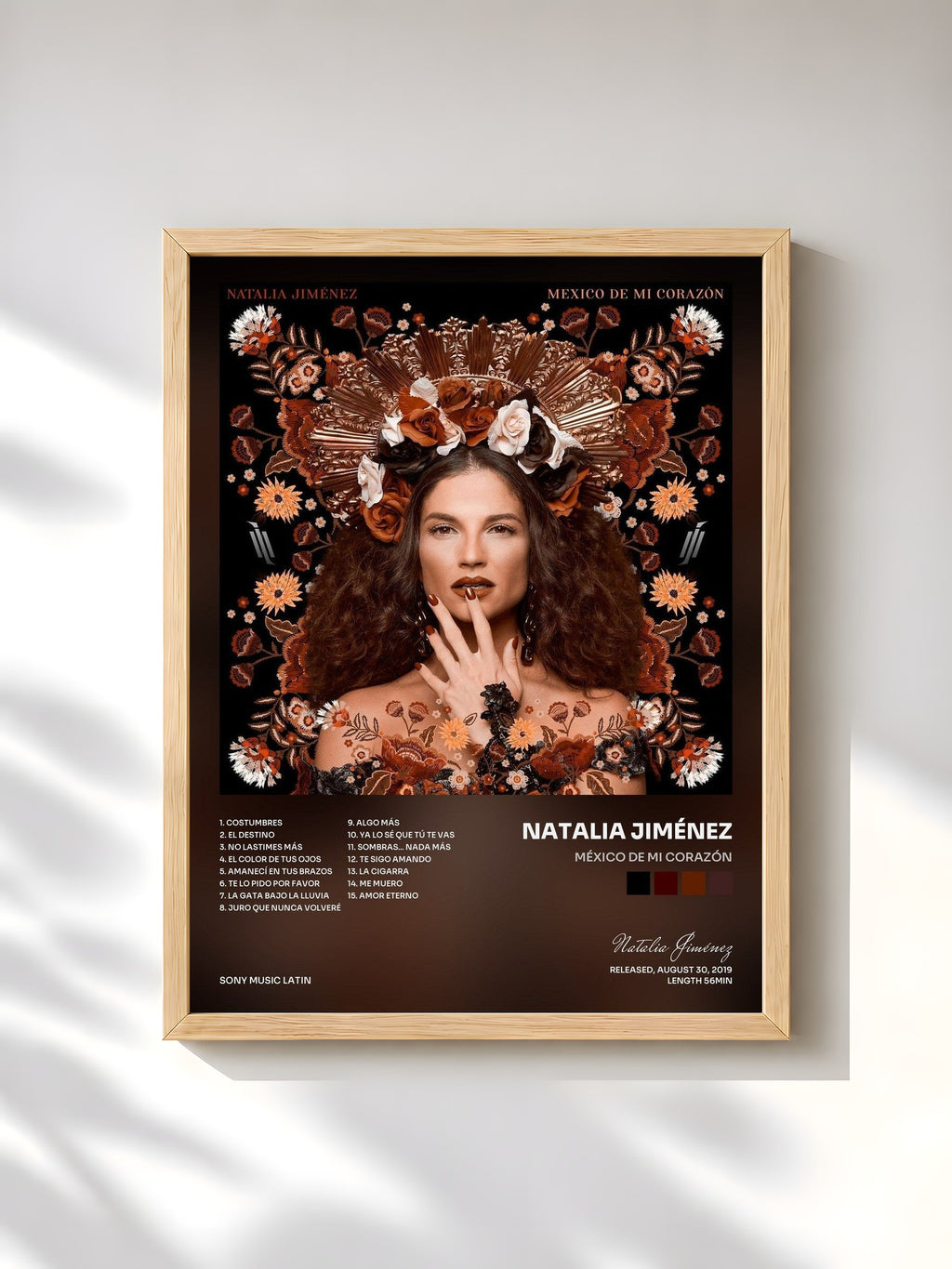 #bois Tableau de l'album México de Mi Corazón de Natalia Jiménez, cadre en bois brut, imprimé et encadré en France