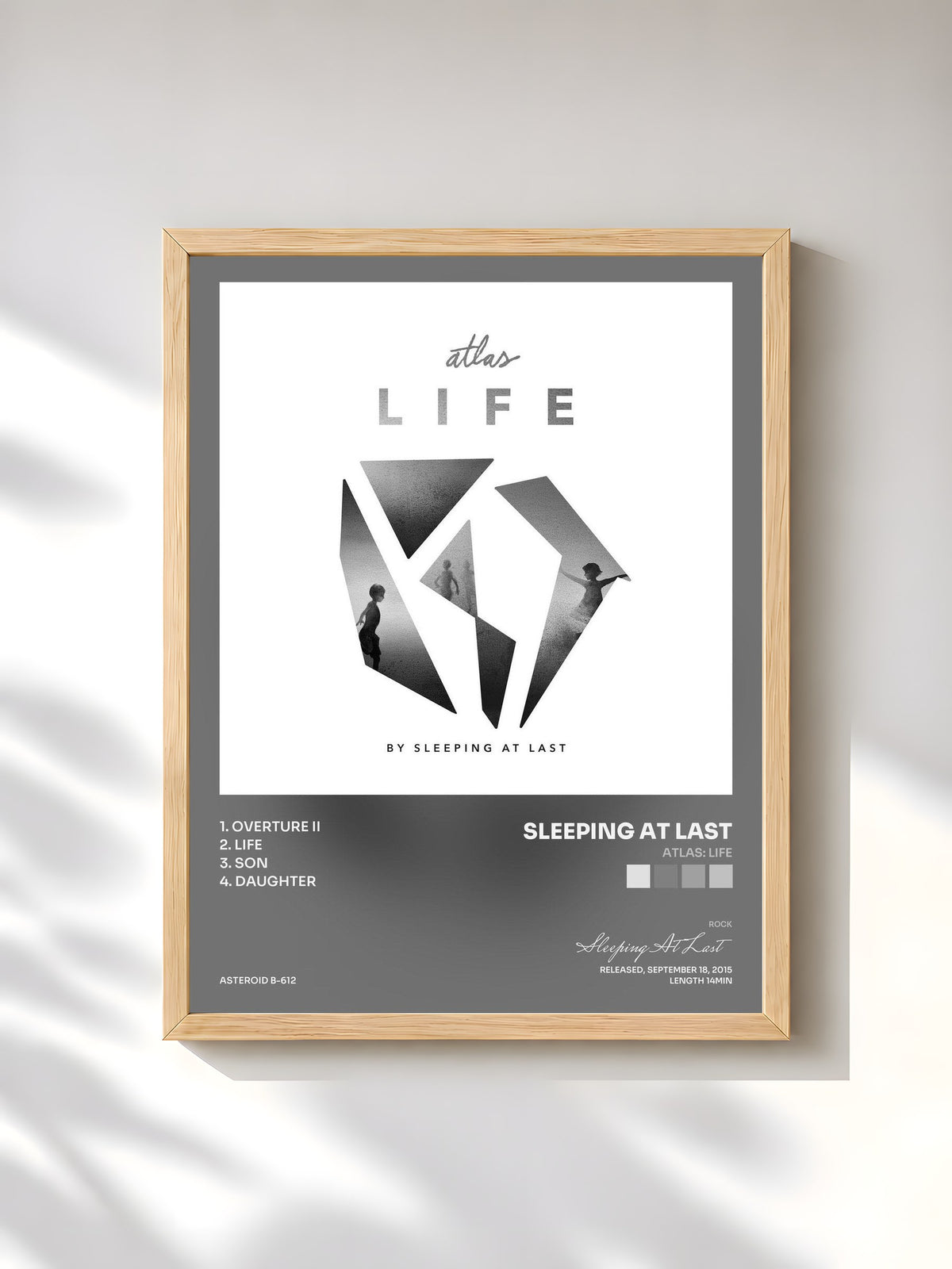 #bois Tableau de l'album Atlas: Life de Sleeping At Last, cadre en bois brut, imprimé et encadré en France