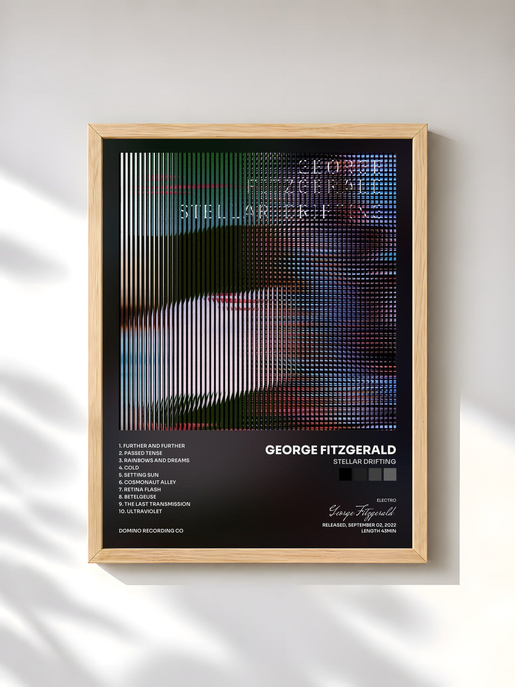 #bois Tableau de l'album Stellar Drifting de George Fitzgerald, cadre en bois brut, imprimé et encadré en France