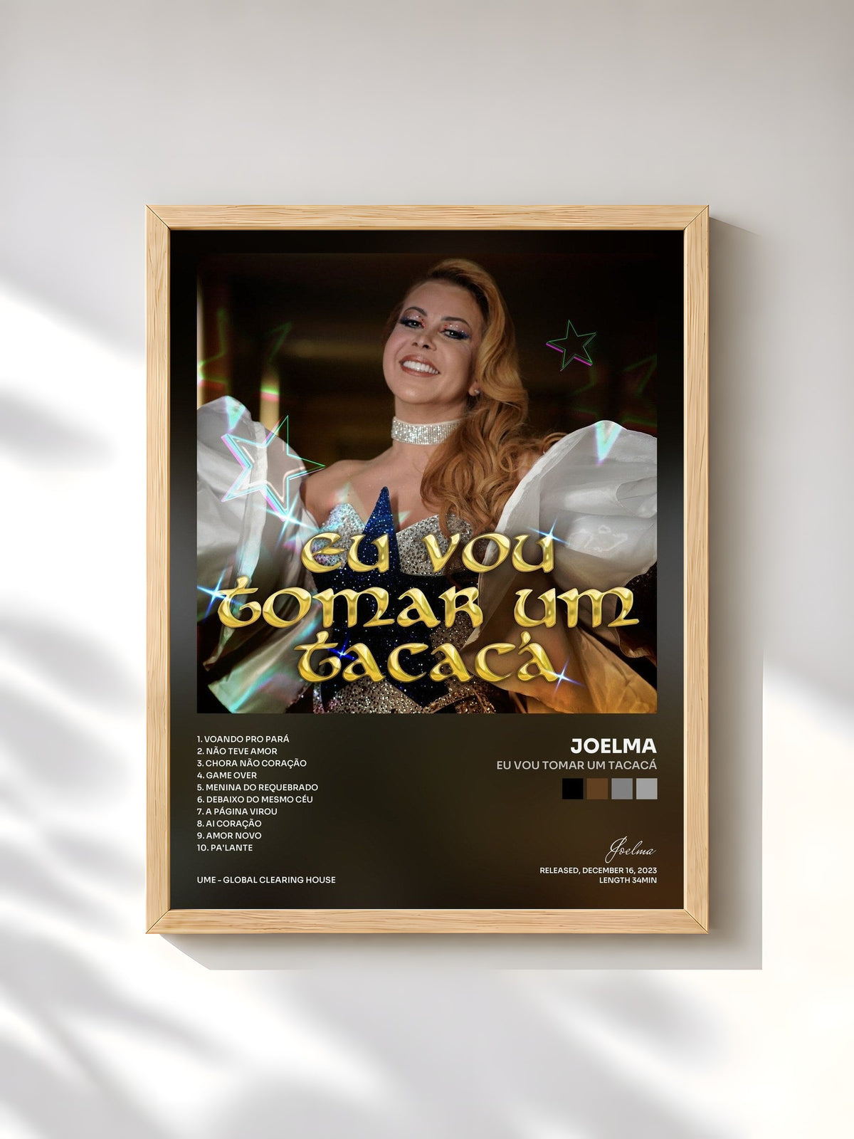 #bois Tableau de l'album Eu Vou Tomar Um Tacacá de Joelma, cadre en bois brut, imprimé et encadré en France