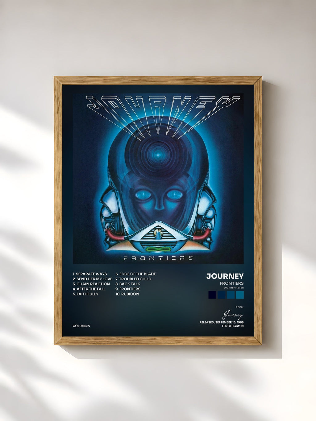 #bois Tableau de l'album Frontiers (2023 Remaster) de Journey, cadre en bois brut, imprimé et encadré en France