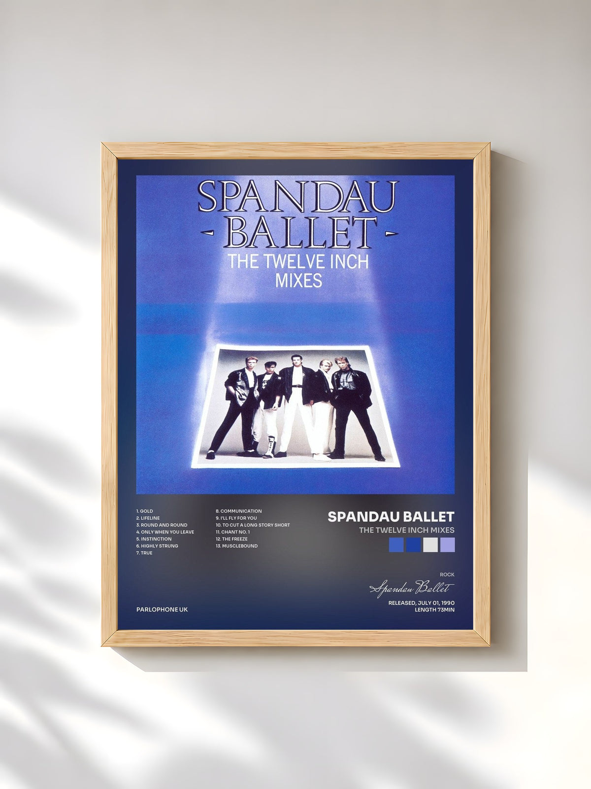 #bois Tableau de l'album The Twelve Inch Mixes de Spandau Ballet, cadre en bois brut, imprimé et encadré en France