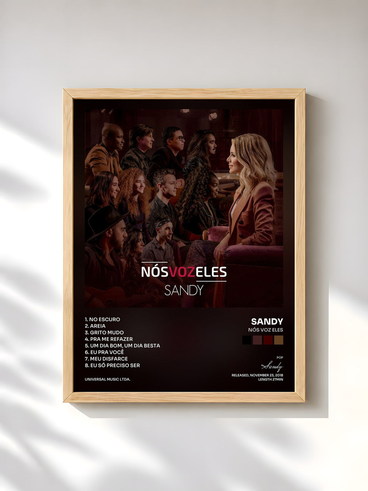 #bois Tableau de l'album Nós VOZ Eles de Sandy, cadre en bois brut, imprimé et encadré en France