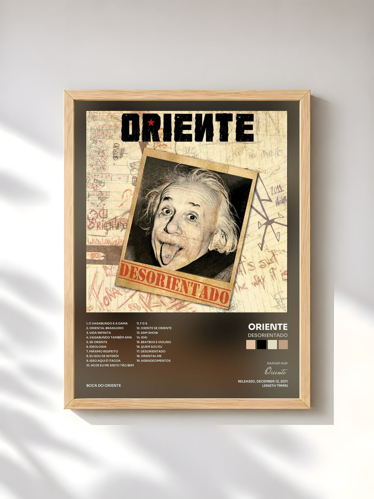 #bois Tableau de l'album Desorientado de Oriente, cadre en bois brut, imprimé et encadré en France