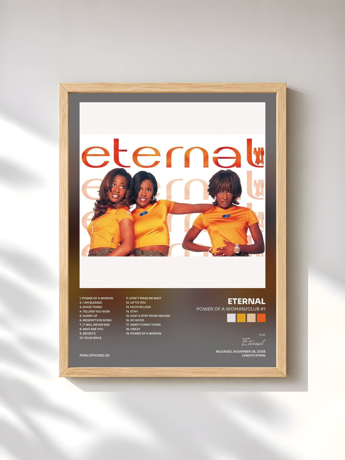#bois Tableau de l'album Power Of A Woman/Club #1 de Eternal, cadre en bois brut, imprimé et encadré en France