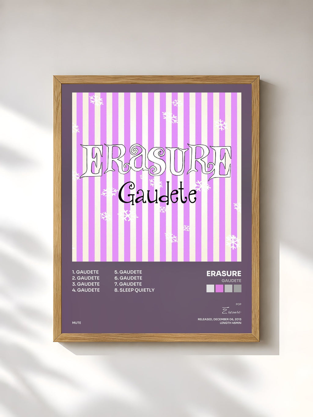 #bois Tableau de l'album Gaudete de Erasure, cadre en bois brut, imprimé et encadré en France