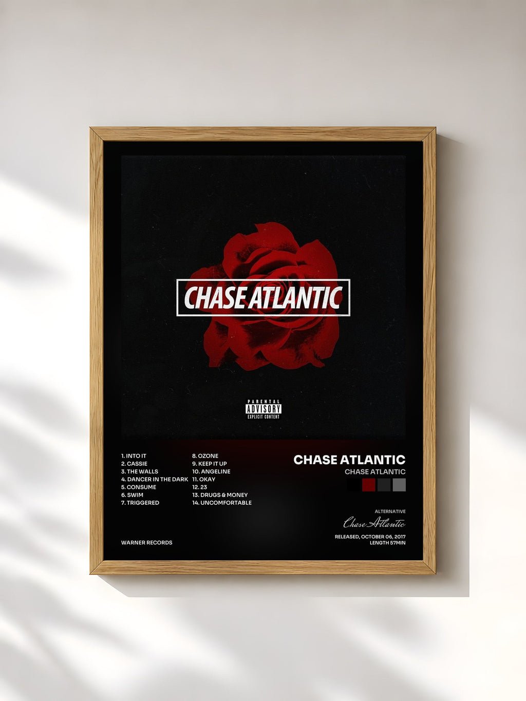 #bois Tableau de l'album Chase Atlantic de Chase Atlantic, cadre en bois brut, imprimé et encadré en France