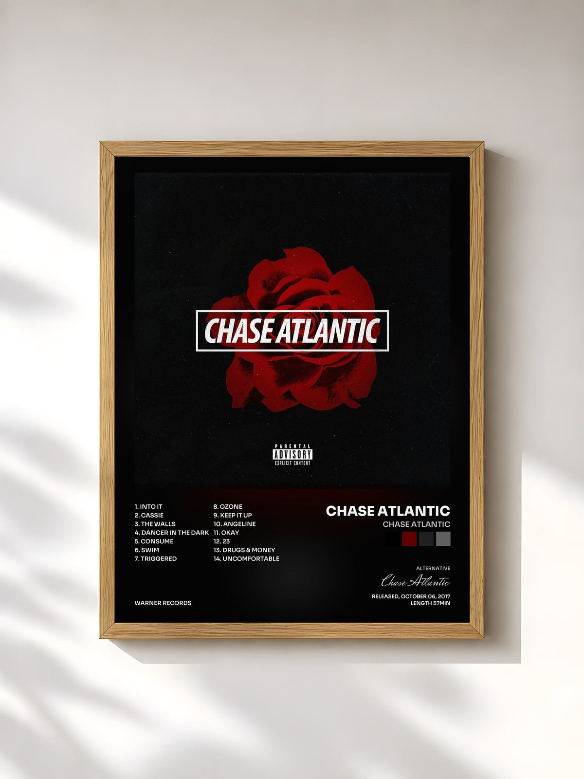 #bois Tableau de l'album Chase Atlantic de Chase Atlantic, cadre en bois brut, imprimé et encadré en France