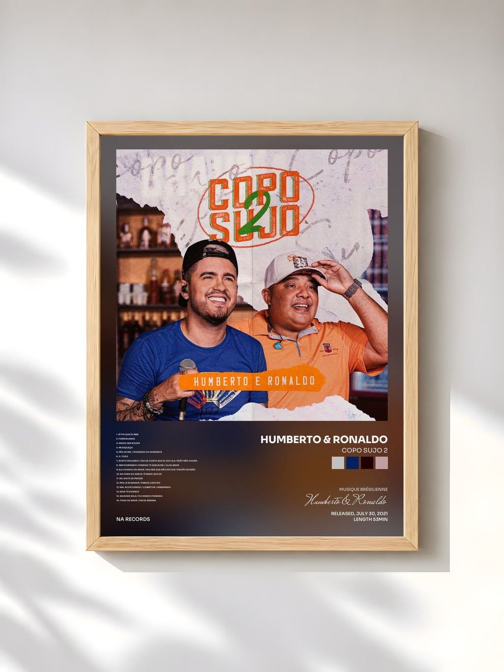 #bois Tableau de l'album Copo Sujo 2 de Humberto & Ronaldo, cadre en bois brut, imprimé et encadré en France