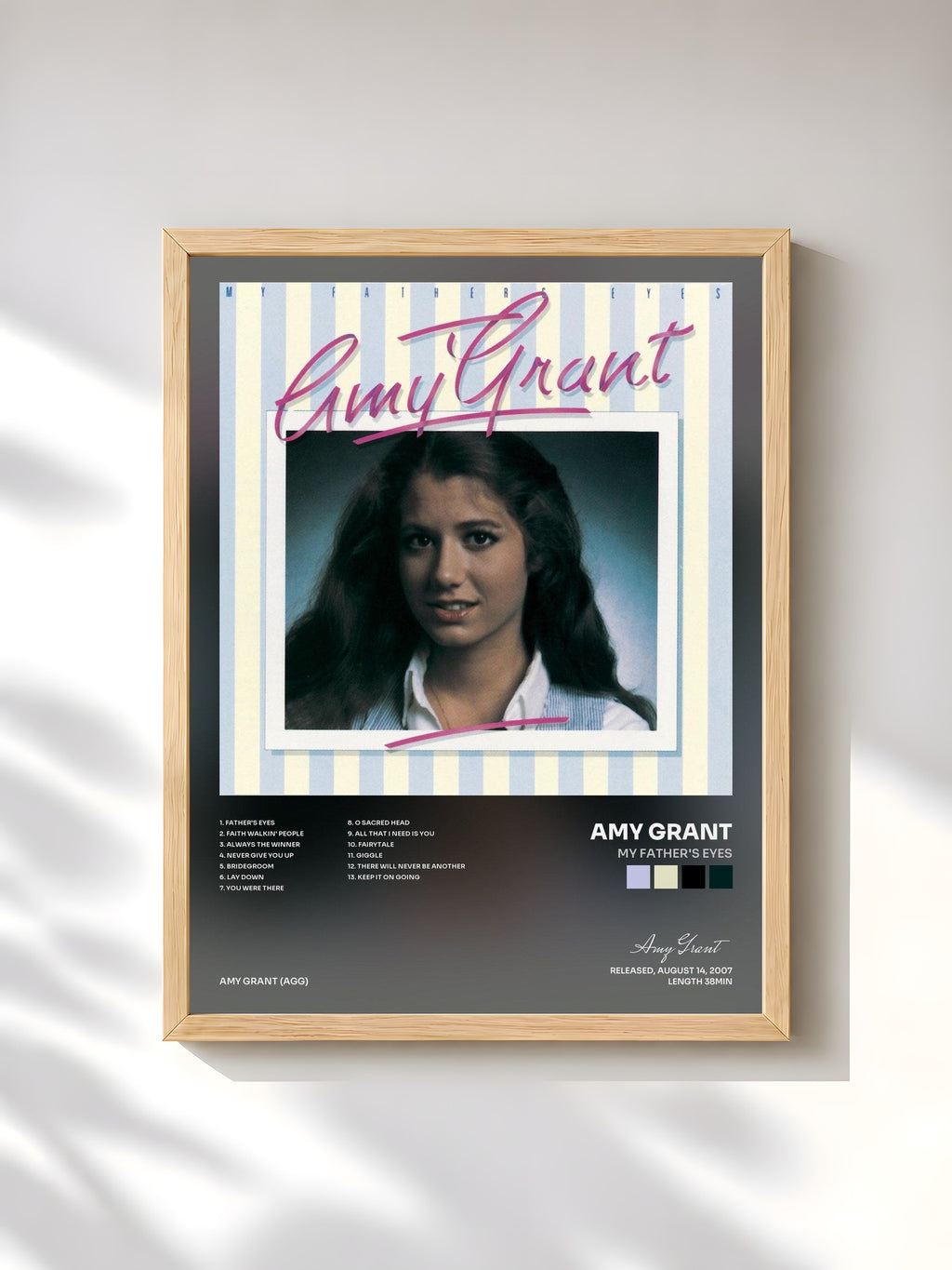 #bois Tableau de l'album My Father's Eyes de Amy Grant, cadre en bois brut, imprimé et encadré en France