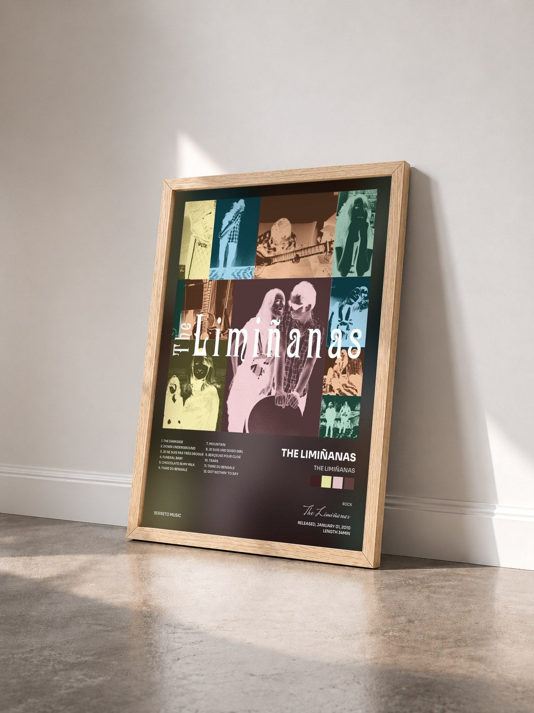 #bois Tableau de l'album The Limiñanas de The Limiñanas vu de trois quarts, cadre en bois brut