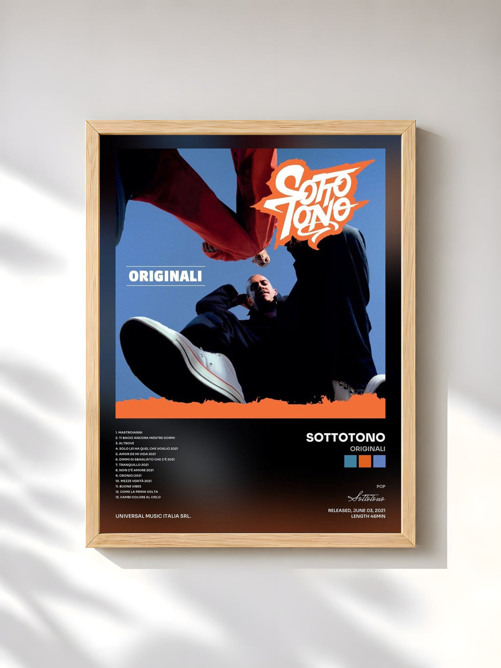 #bois Tableau de l'album Originali de Sottotono, cadre en bois brut, imprimé et encadré en France