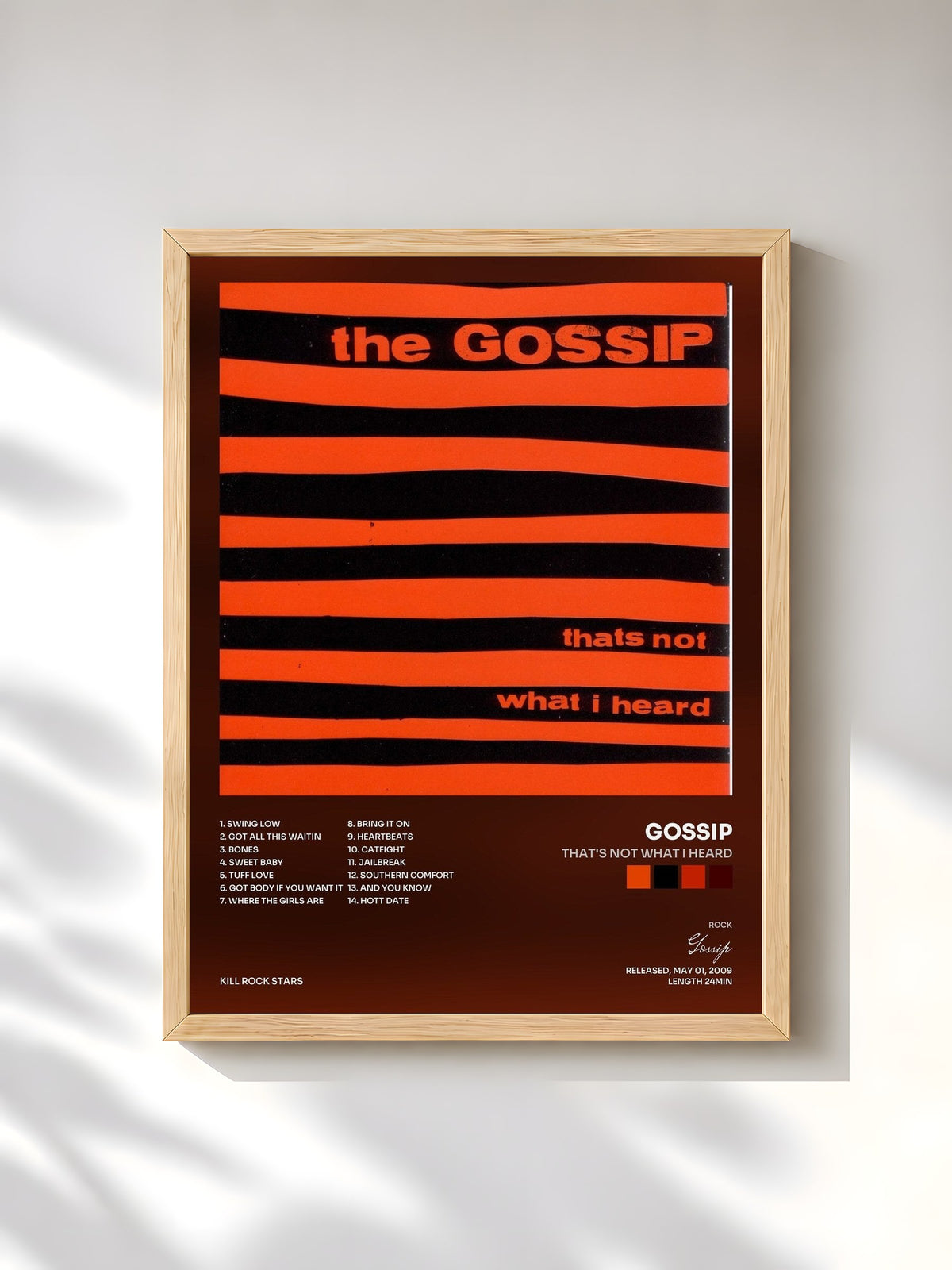 #bois Tableau de l'album That's Not What I Heard de Gossip, cadre en bois brut, imprimé et encadré en France