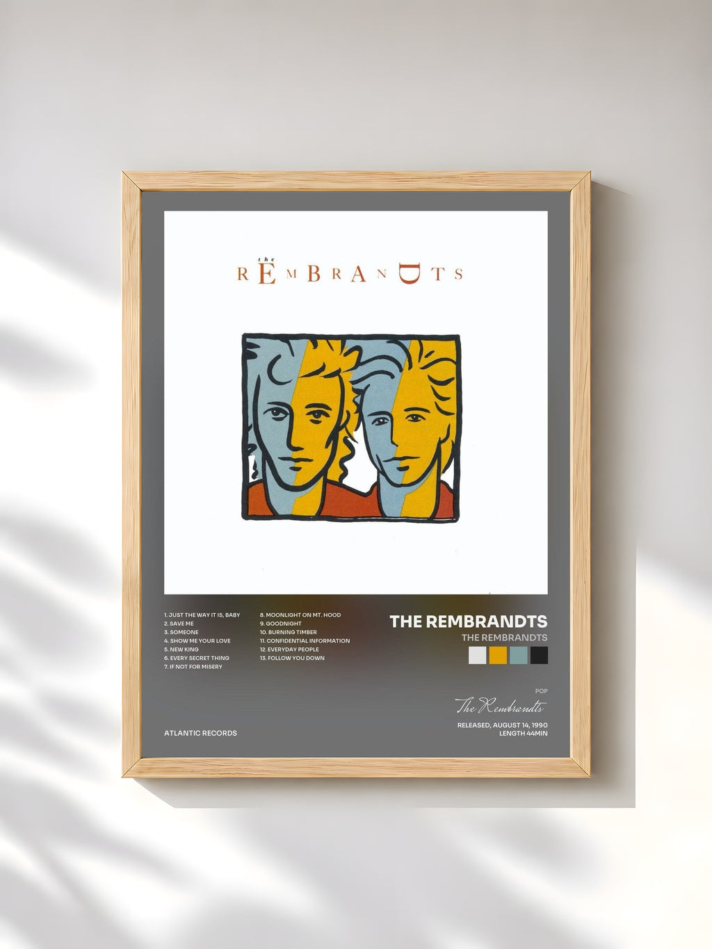#bois Tableau de l'album The Rembrandts de The Rembrandts, cadre en bois brut, imprimé et encadré en France