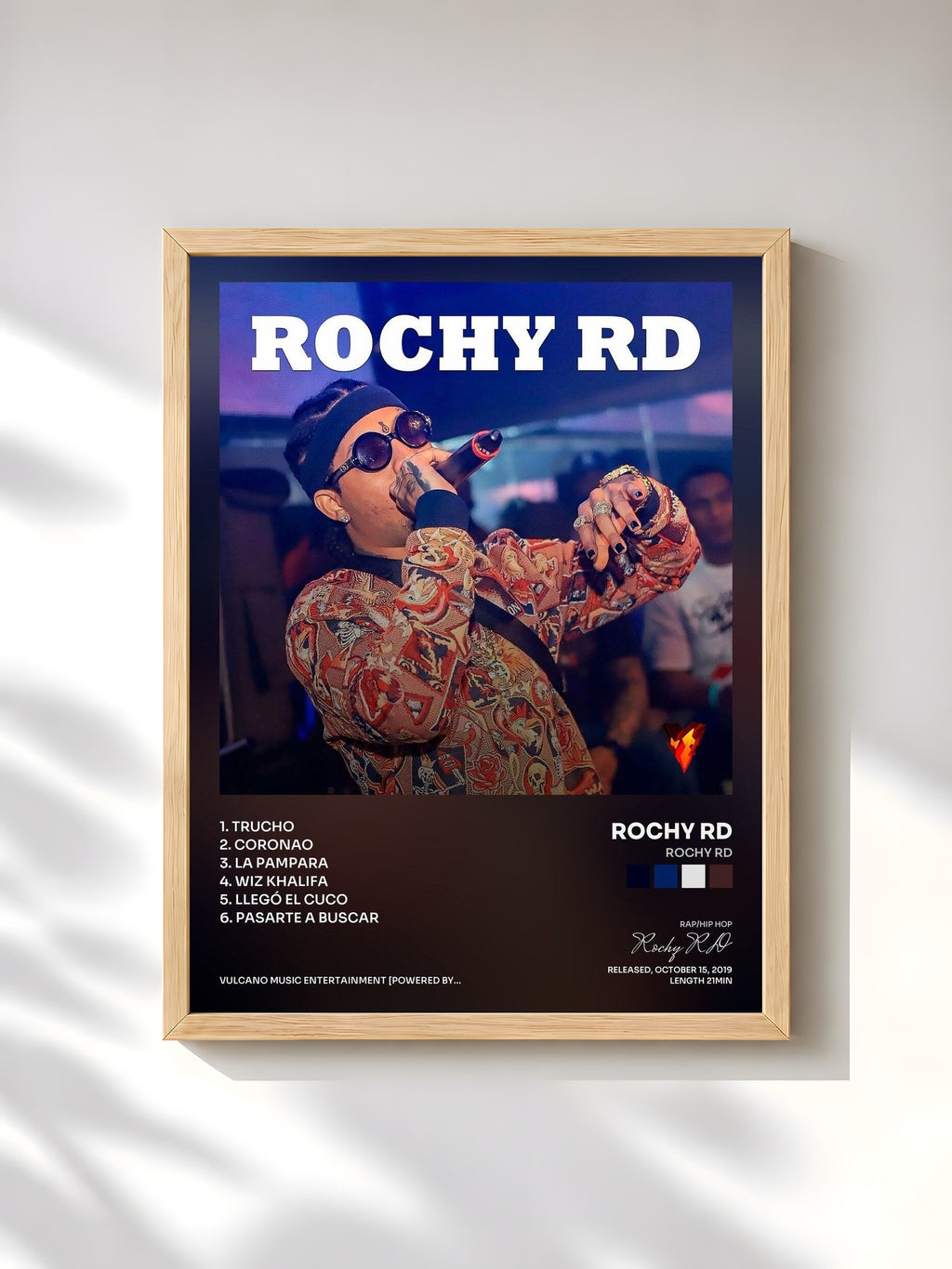 #bois Tableau de l'album Rochy Rd de Rochy RD, cadre en bois brut, imprimé et encadré en France