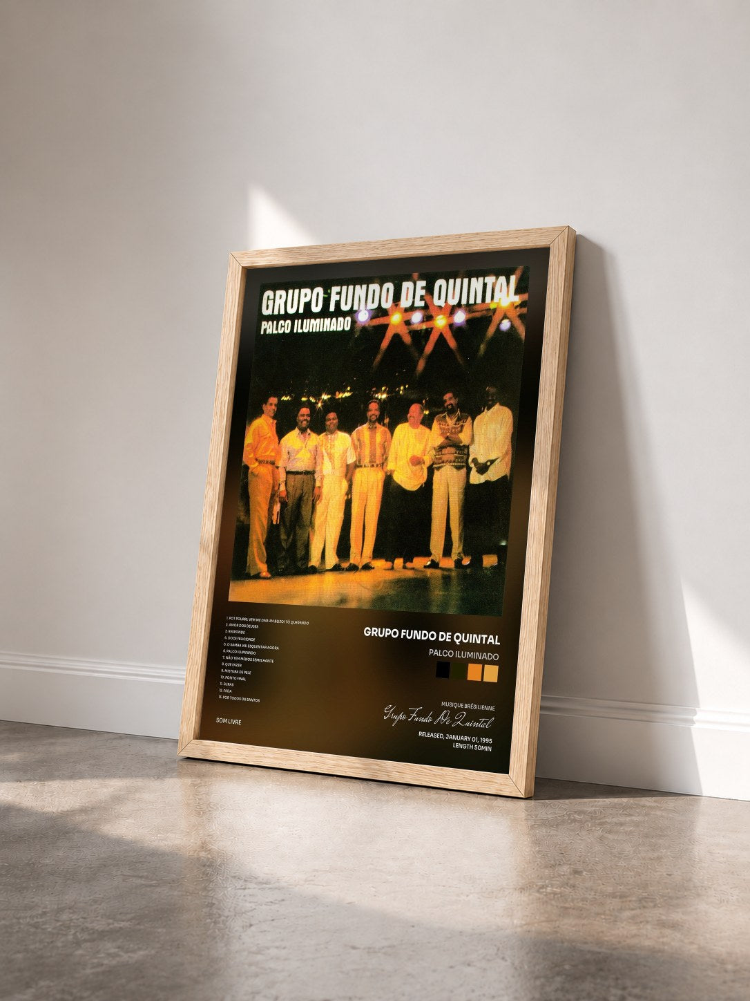 #bois Tableau de l'album Palco Iluminado de Grupo Fundo De Quintal vu de trois quarts, cadre en bois brut