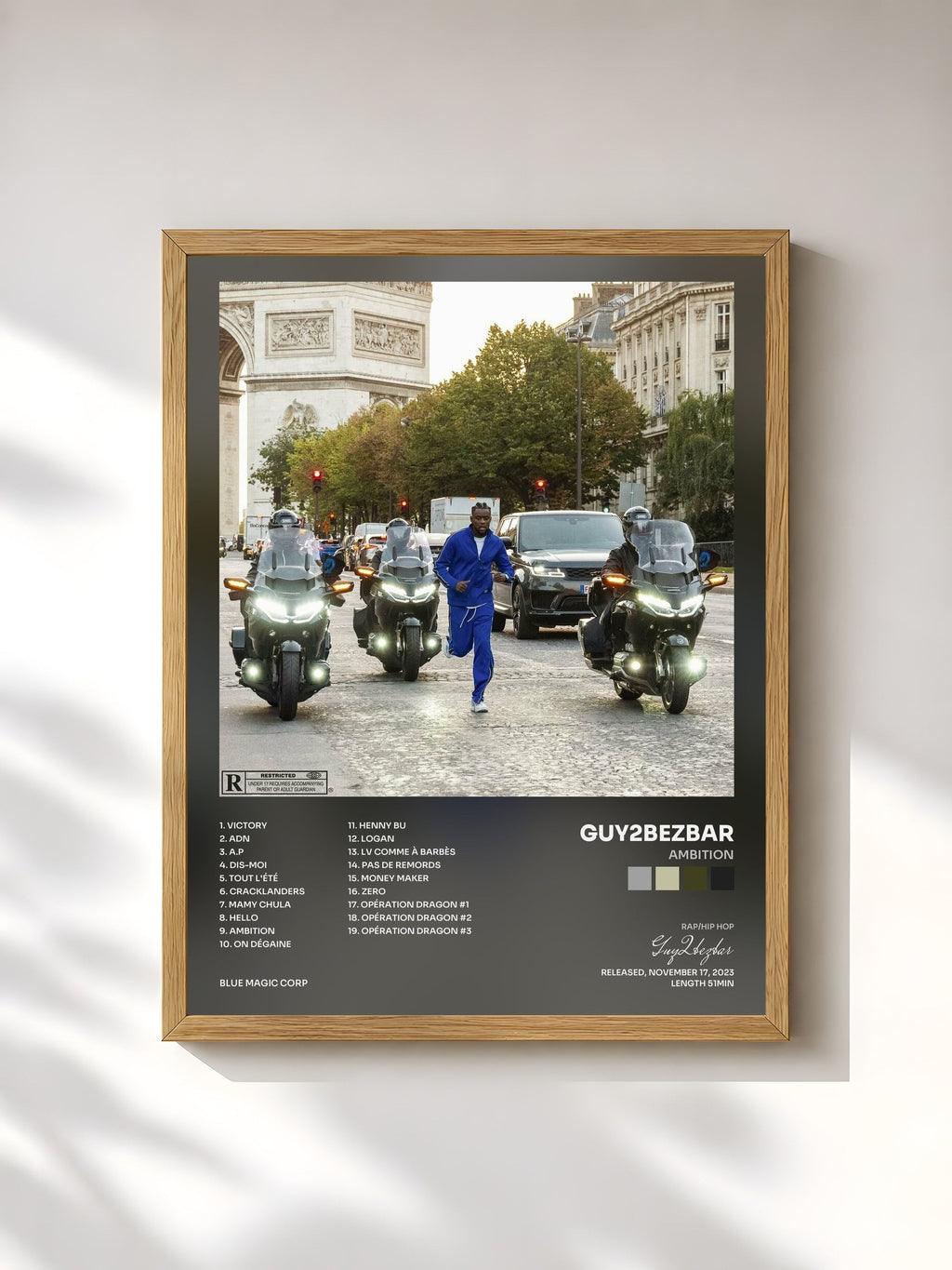 #bois Tableau de l'album AMBITION de Guy2bezbar, cadre en bois brut, imprimé et encadré en France
