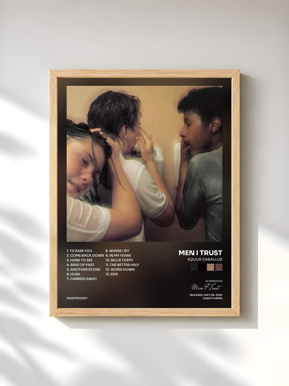 #bois Tableau de l'album Equus Caballus de Men I Trust, cadre en bois brut, imprimé et encadré en France