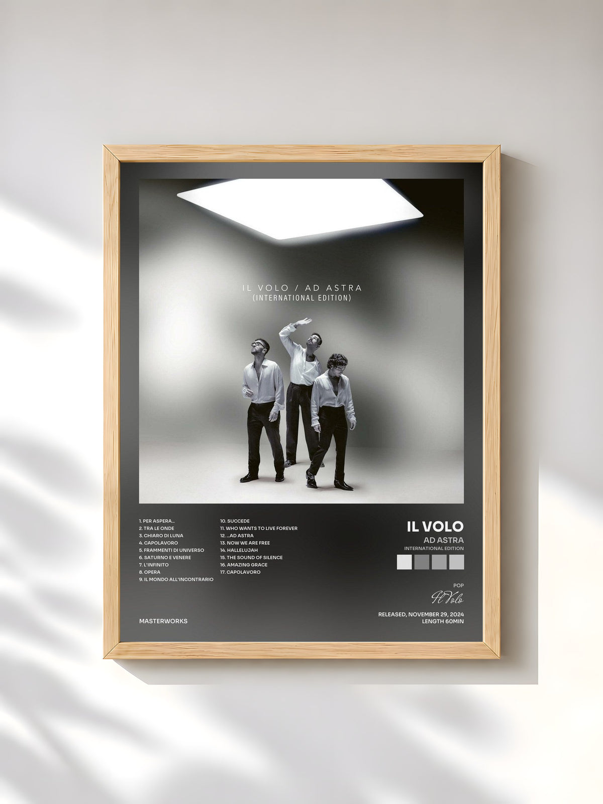 #bois Tableau de l'album Ad Astra (International Edition) de Il Volo, cadre en bois brut, imprimé et encadré en France