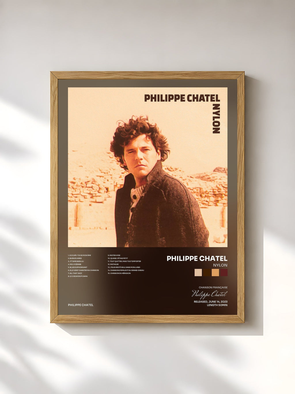 #bois Tableau de l'album Nylon de Philippe Chatel, cadre en bois brut, imprimé et encadré en France