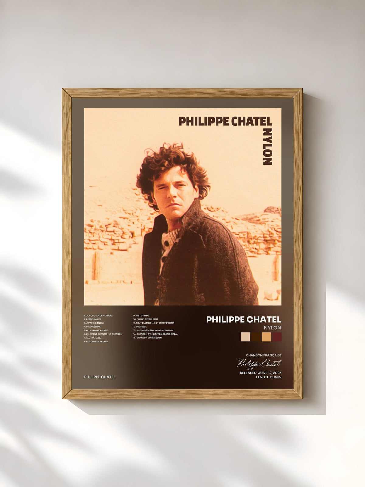 #bois Tableau de l'album Nylon de Philippe Chatel, cadre en bois brut, imprimé et encadré en France