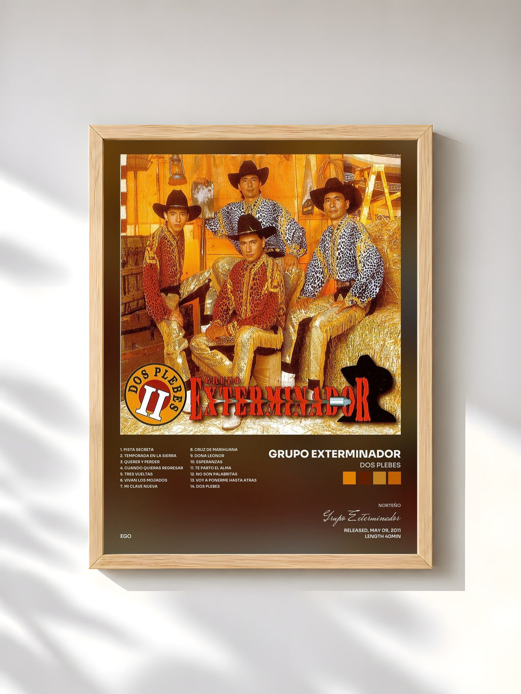 #bois Tableau de l'album Dos Plebes de Grupo Exterminador, cadre en bois brut, imprimé et encadré en France