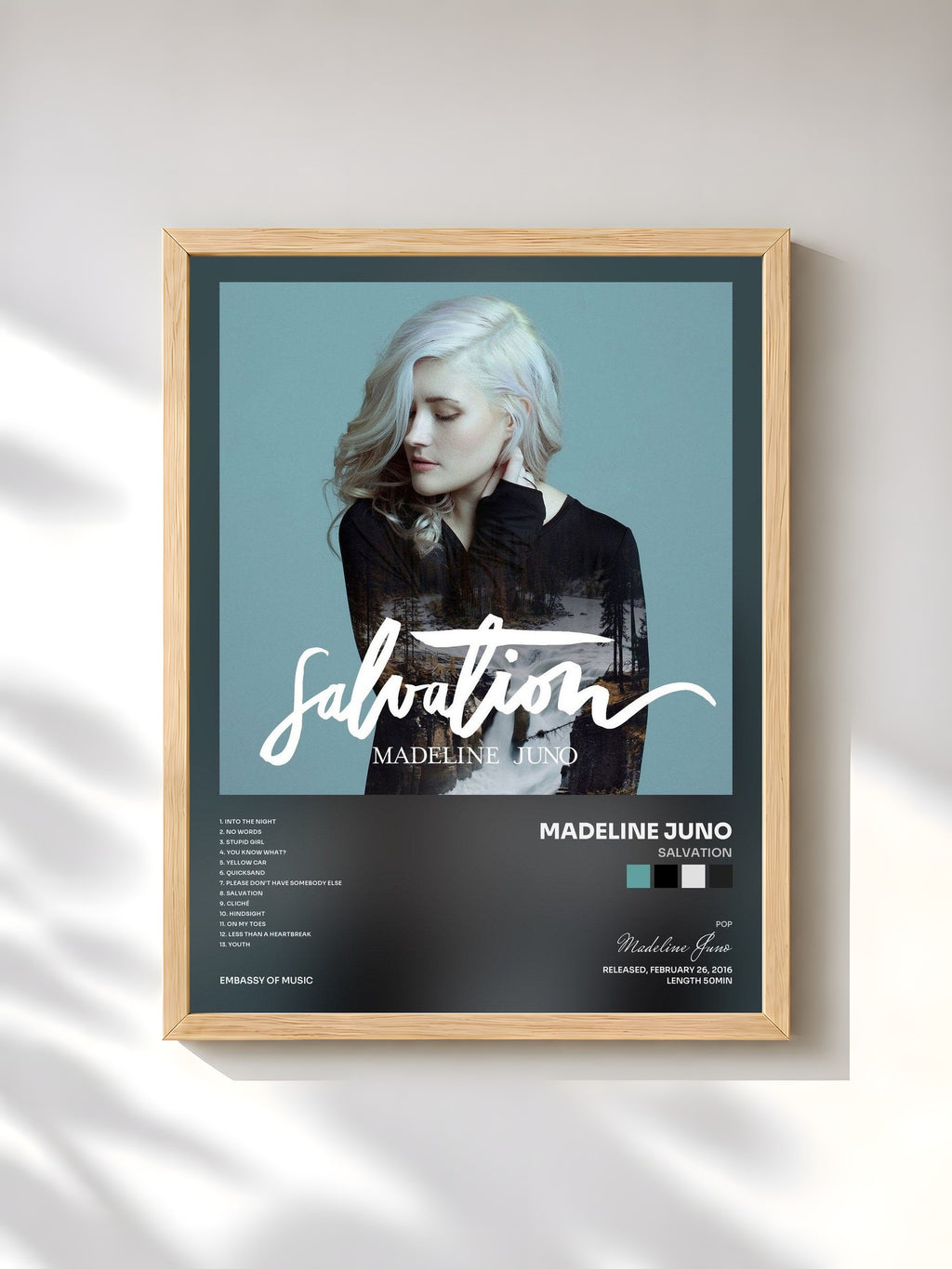 #bois Tableau de l'album Salvation de Madeline Juno, cadre en bois brut, imprimé et encadré en France