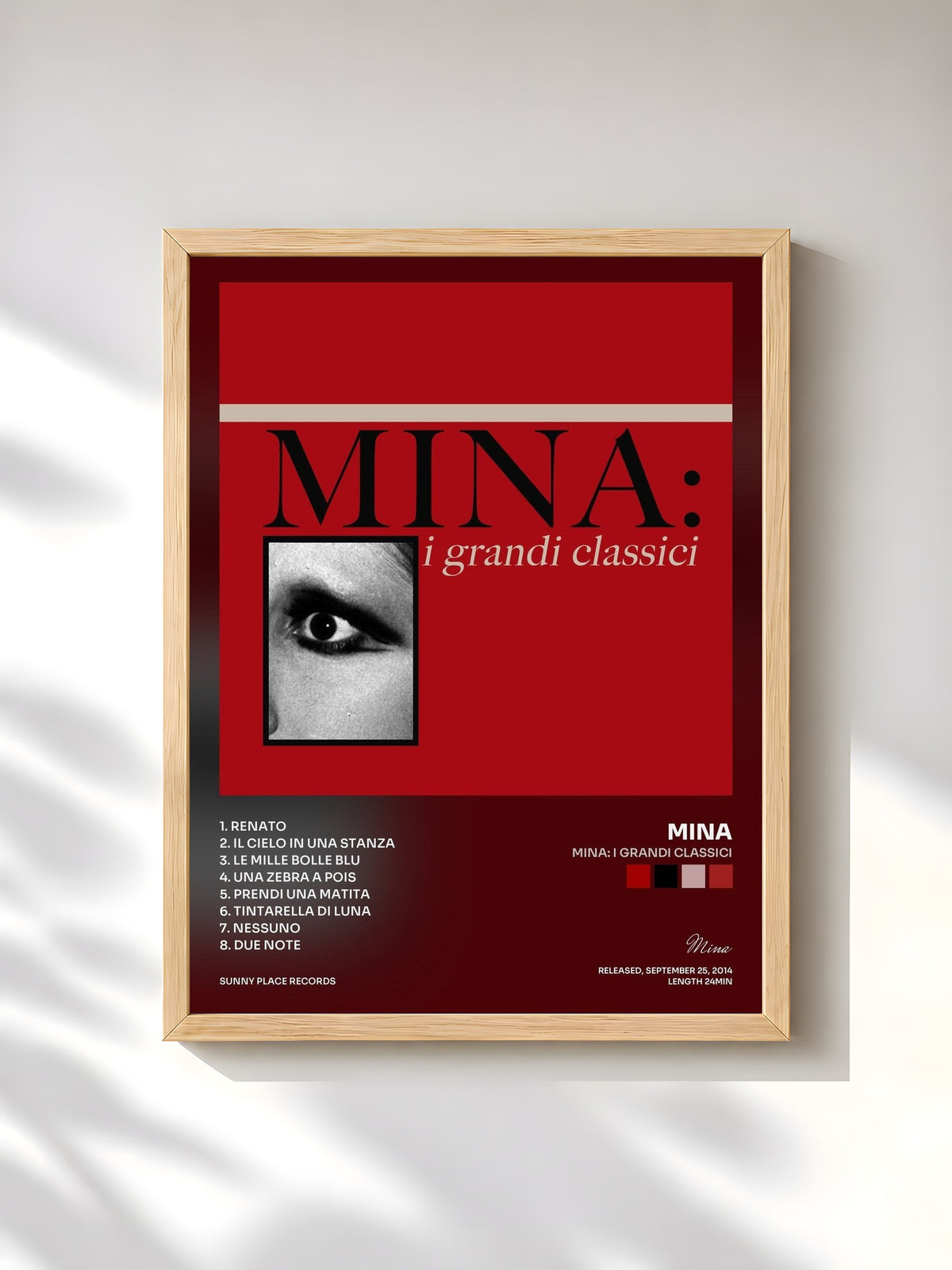 #bois Tableau de l'album Mina: i grandi classici de Mina, cadre en bois brut, imprimé et encadré en France