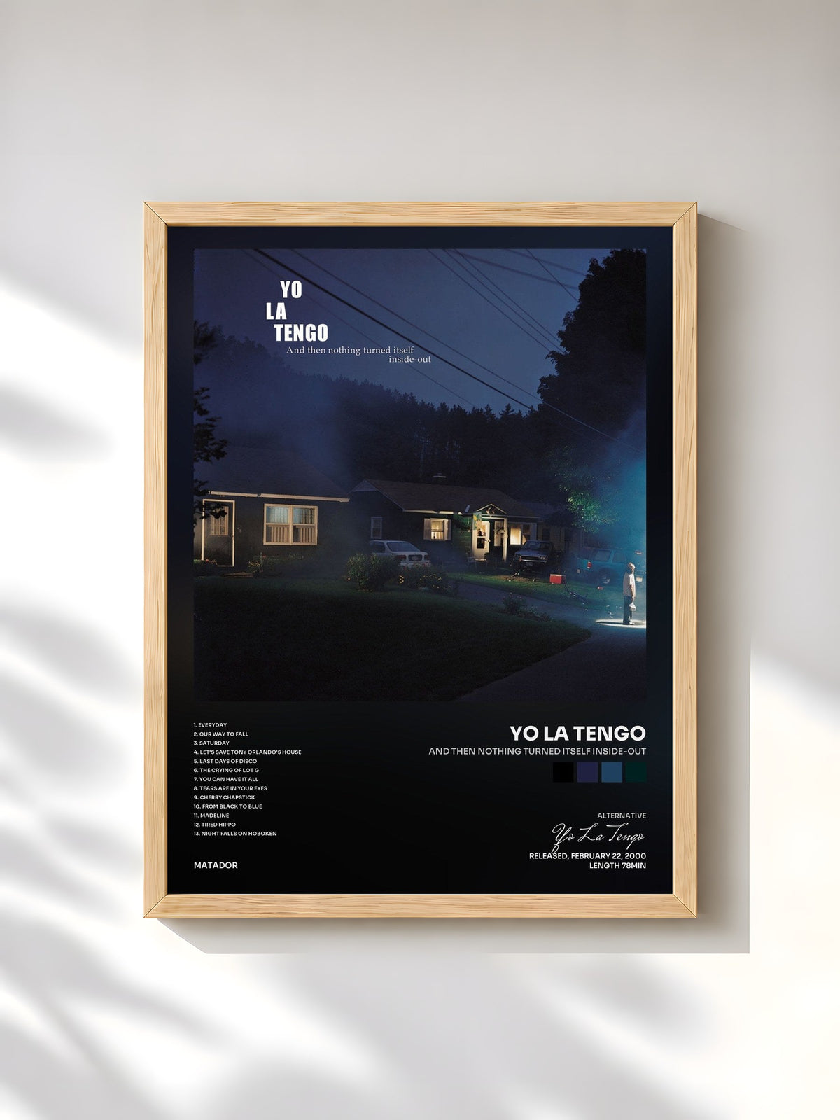 #bois Tableau de l'album And Then Nothing Turned Itself Inside-Out de Yo La Tengo, cadre en bois brut, imprimé et encadré en France