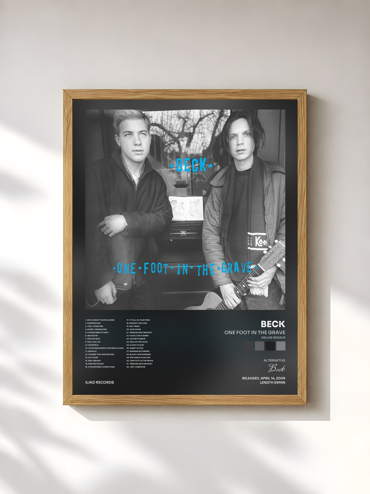 #bois Tableau de l'album One Foot in the Grave (Deluxe Reissue) de Beck, cadre en bois brut, imprimé et encadré en France