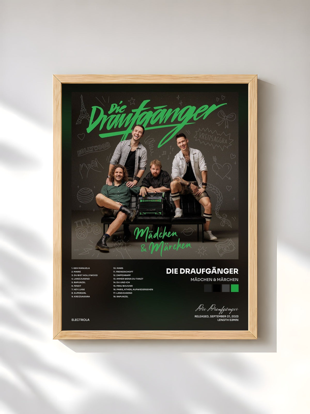 #bois Tableau de l'album Mädchen & Märchen de Die Draufgänger, cadre en bois brut, imprimé et encadré en France