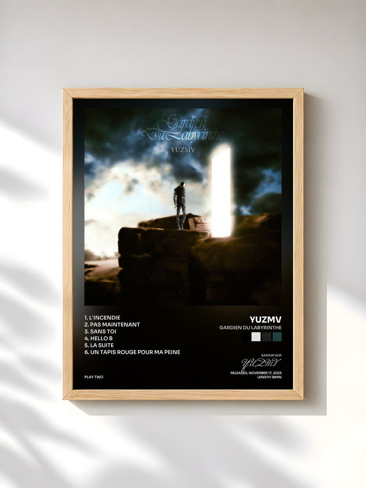 #bois Tableau de l'album Gardien du Labyrinthe de YUZMV, cadre en bois brut, imprimé et encadré en France