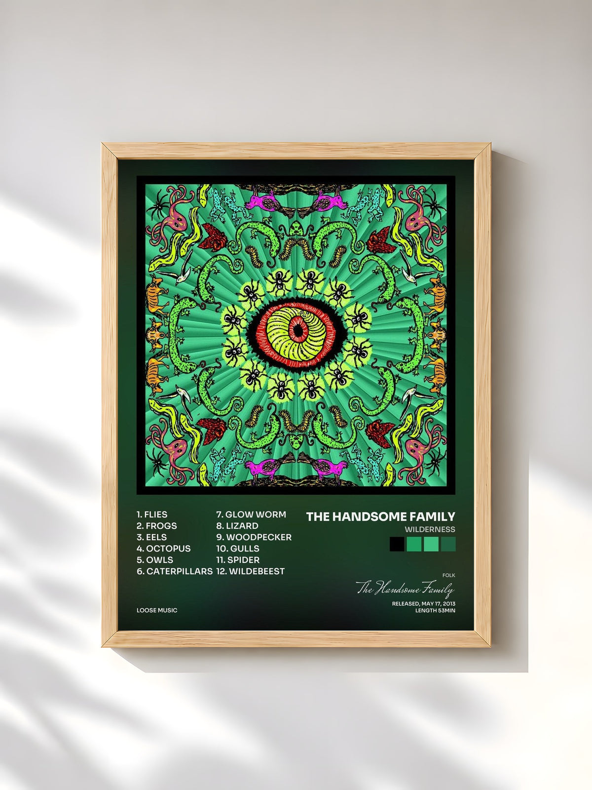 #bois Tableau de l'album Wilderness de The Handsome Family, cadre en bois brut, imprimé et encadré en France