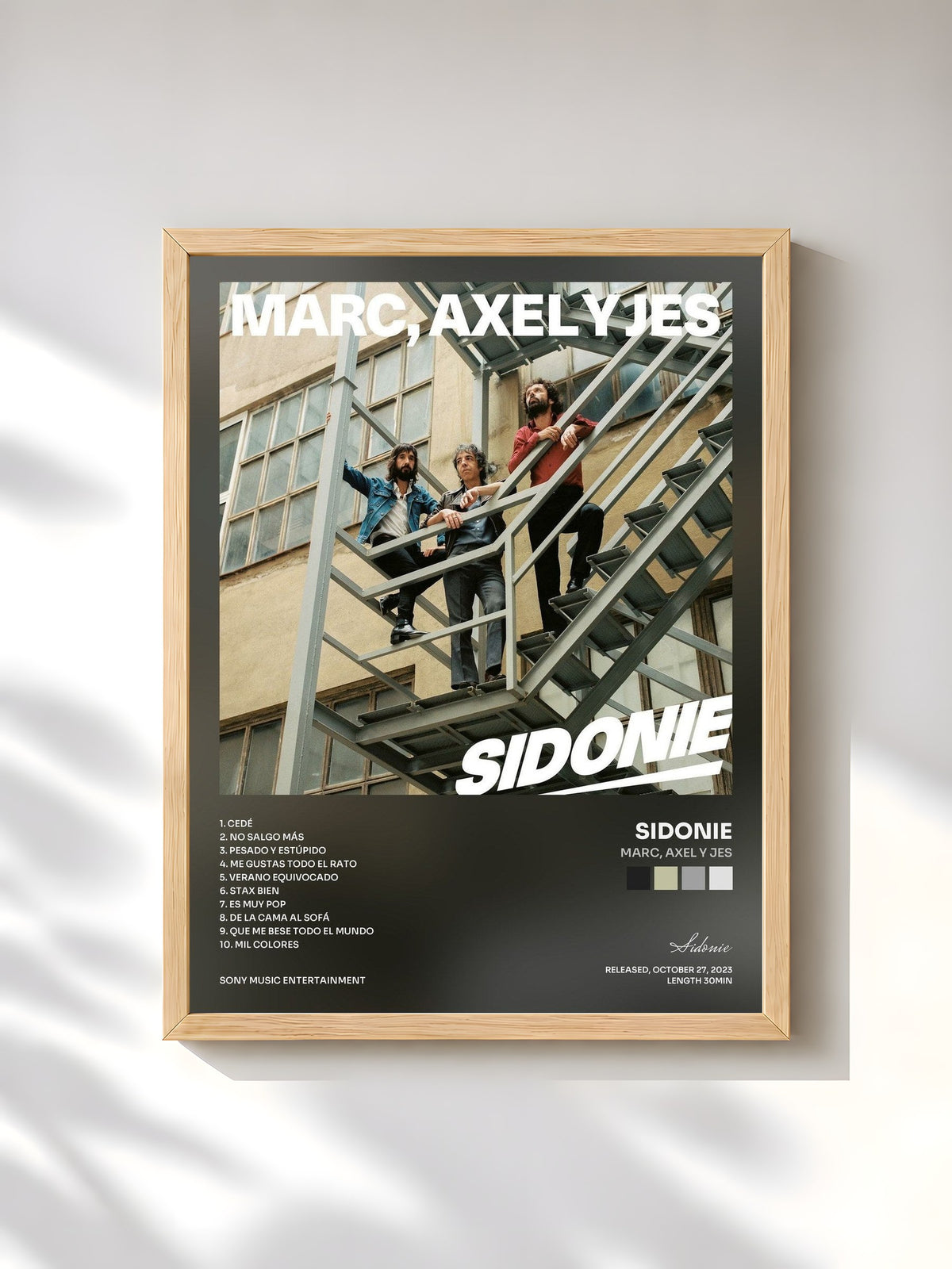 #bois Tableau de l'album Marc, Axel y Jes de Sidonie, cadre en bois brut, imprimé et encadré en France