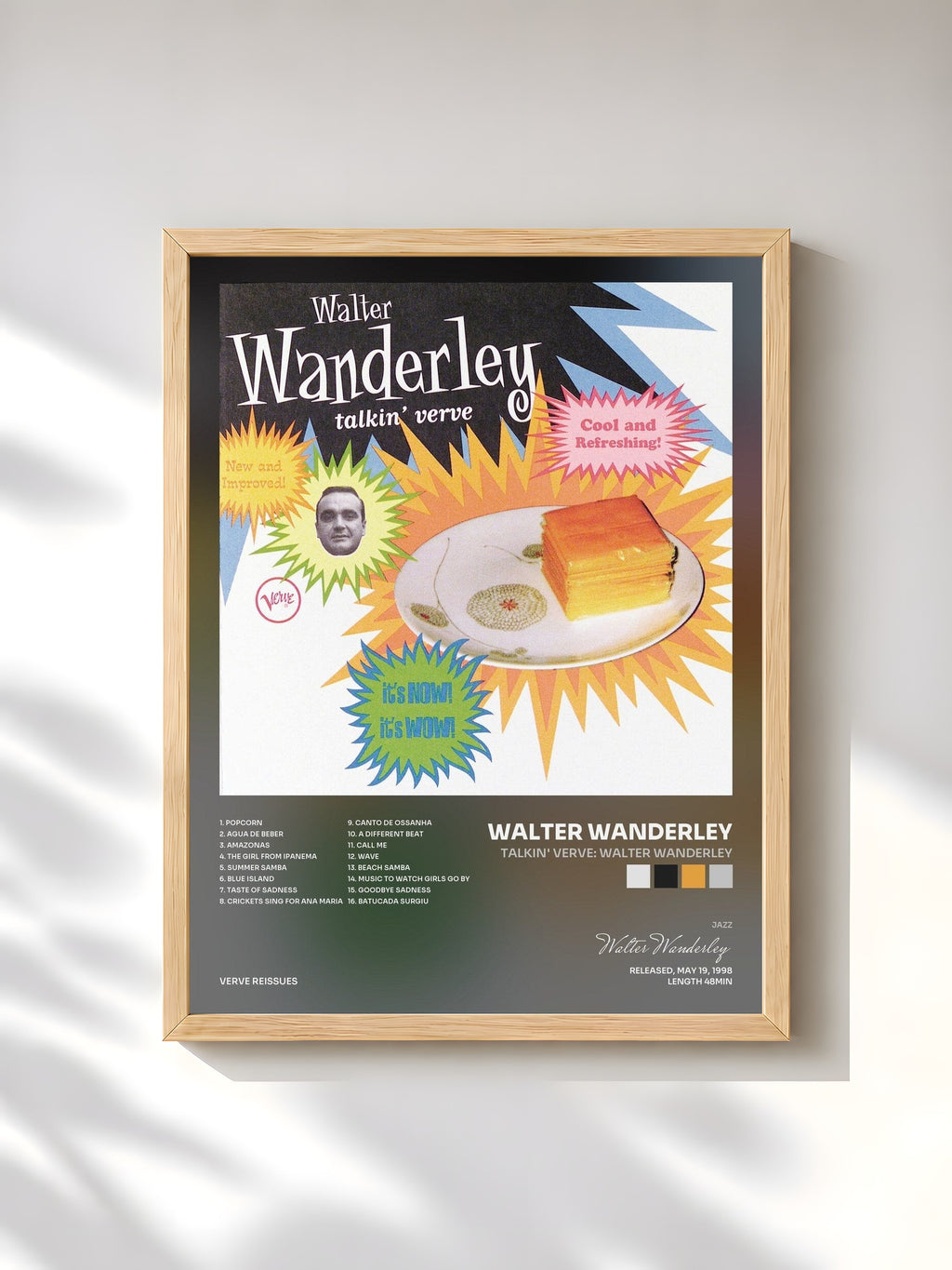 #bois Tableau de l'album Talkin' Verve: Walter Wanderley de Walter Wanderley, cadre en bois brut, imprimé et encadré en France