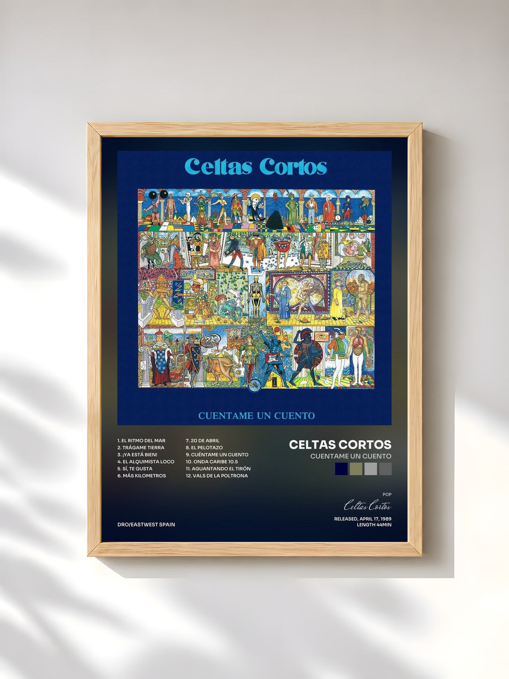 #bois Tableau de l'album Cuentame Un Cuento de Celtas Cortos, cadre en bois brut, imprimé et encadré en France
