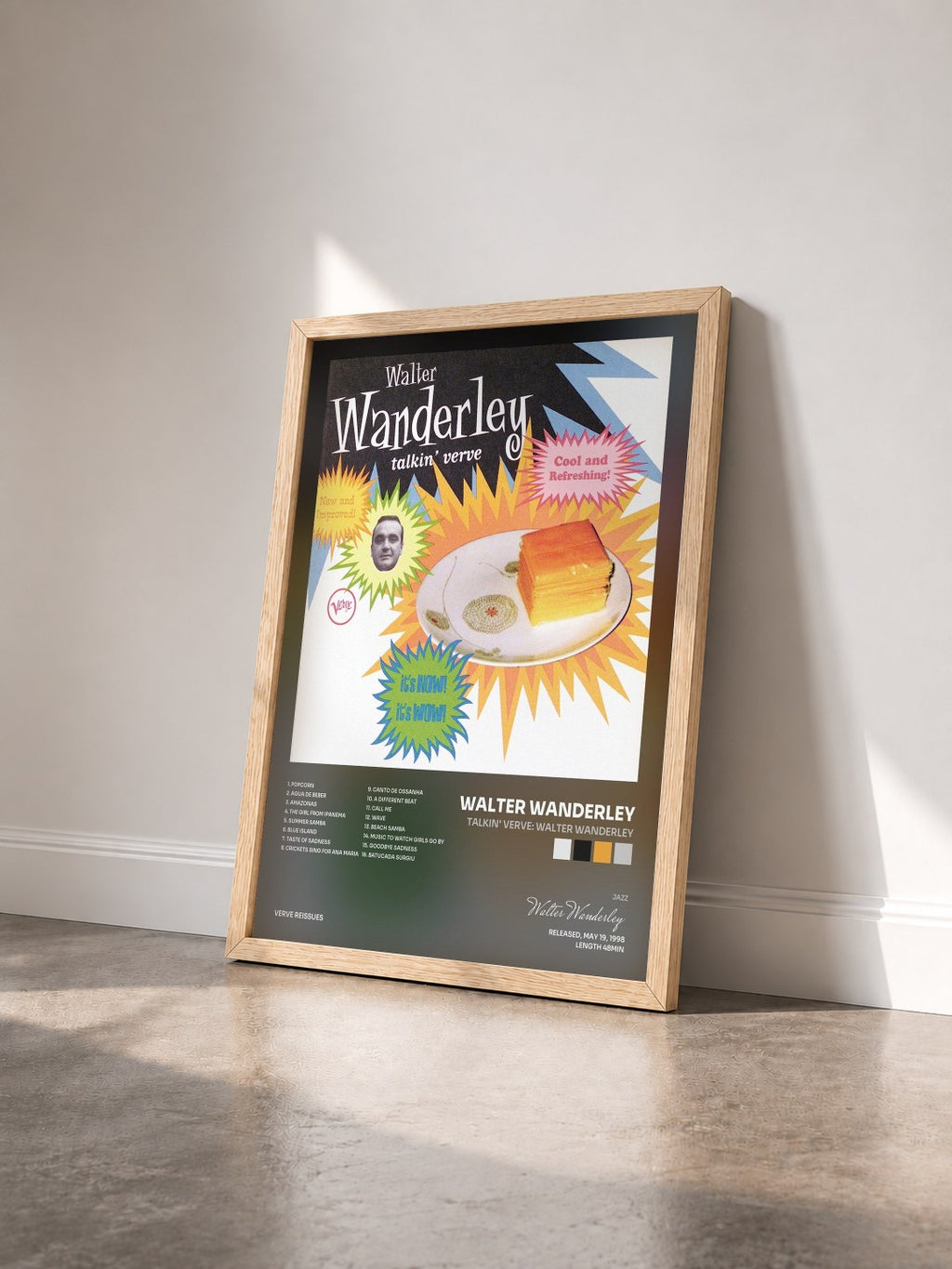 #bois Tableau de l'album Talkin' Verve: Walter Wanderley de Walter Wanderley vu de trois quarts, cadre en bois brut